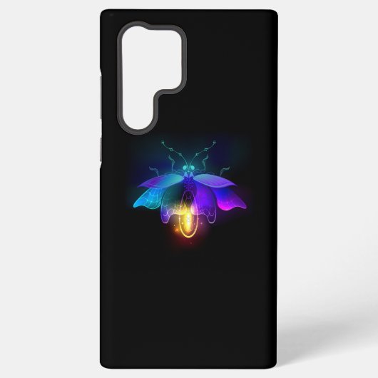 Neon Firefly auf schwarz Samsung Galaxy Hülle (Rückseite)