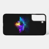 Neon Firefly auf schwarz Samsung Galaxy Hülle (Rückseite (Horizontal))