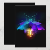 Neon Firefly auf schwarz Save The Date (Vorne/Hinten)