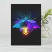 Neon Firefly auf schwarz Save The Date (Stehend Vorderseite)