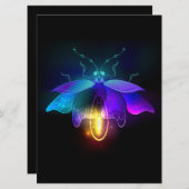Neon Firefly auf schwarz Save The Date (Vorne/Hinten)