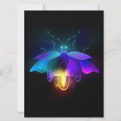 Neon Firefly auf schwarz Save The Date (Vorderseite)