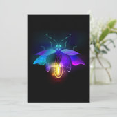 Neon Firefly auf schwarz Save The Date (Stehend Vorderseite)