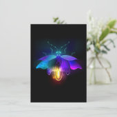 Neon Firefly auf schwarz Save The Date (Stehend Vorderseite)