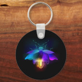 Neon Firefly auf schwarz Schlüsselanhänger (Vorderseite)