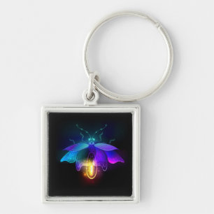 Neon Firefly auf schwarz Schlüsselanhänger