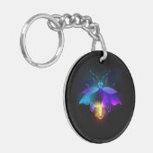 Neon Firefly auf schwarz Schlüsselanhänger (Vorderseite links)