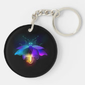 Neon Firefly auf schwarz Schlüsselanhänger (Rückseite)