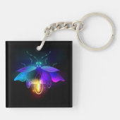 Neon Firefly auf schwarz Schlüsselanhänger (Rückseite)