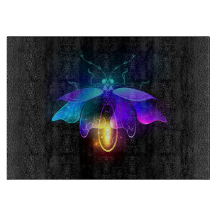 Neon Firefly auf schwarz Schneidebrett