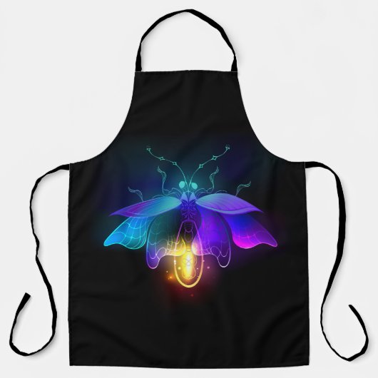 Neon Firefly auf schwarz Schürze (Vorderseite)