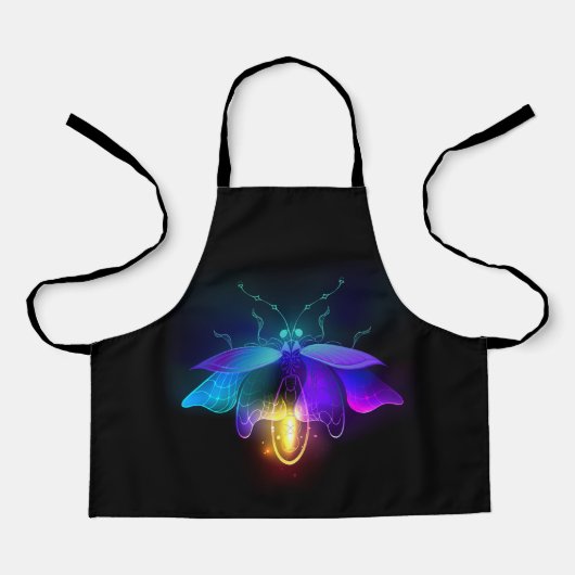 Neon Firefly auf schwarz Schürze (Vorderseite)