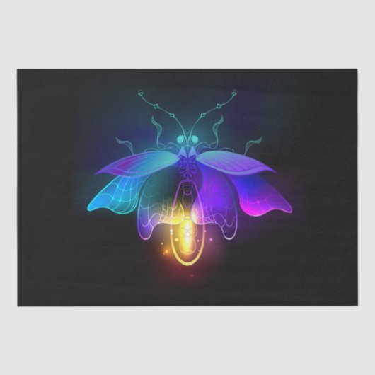 Neon Firefly auf schwarz Seidenpapier (Vorderseite)