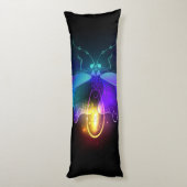 Neon Firefly auf schwarz Seitenschläferkissen (Rückseite (Vertikal))