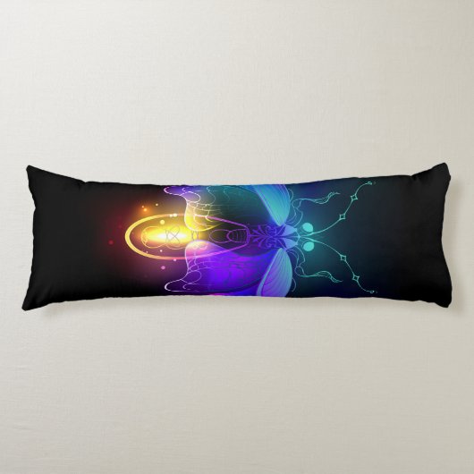 Neon Firefly auf schwarz Seitenschläferkissen (Vorderseite)