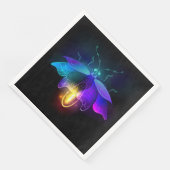 Neon Firefly auf schwarz Serviette (Ecke)