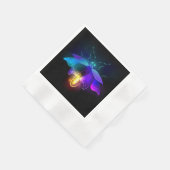 Neon Firefly auf schwarz Serviette (Ecke)