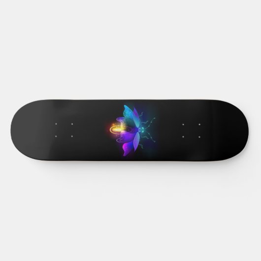 Neon Firefly auf schwarz Skateboard (Horizontal)