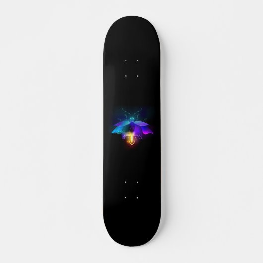 Neon Firefly auf schwarz Skateboard (Vorne)