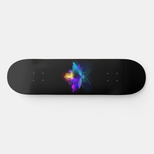Neon Firefly auf schwarz Skateboard (Horizontal)
