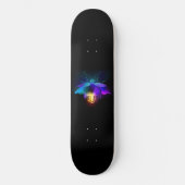 Neon Firefly auf schwarz Skateboard (Vorderseite)