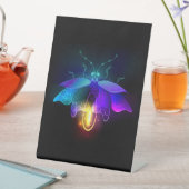 Neon Firefly auf schwarz Sockelschild (In Situ)