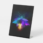 Neon Firefly auf schwarz Sockelschild (Vorderseite)