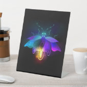 Neon Firefly auf schwarz Sockelschild (In SItu)