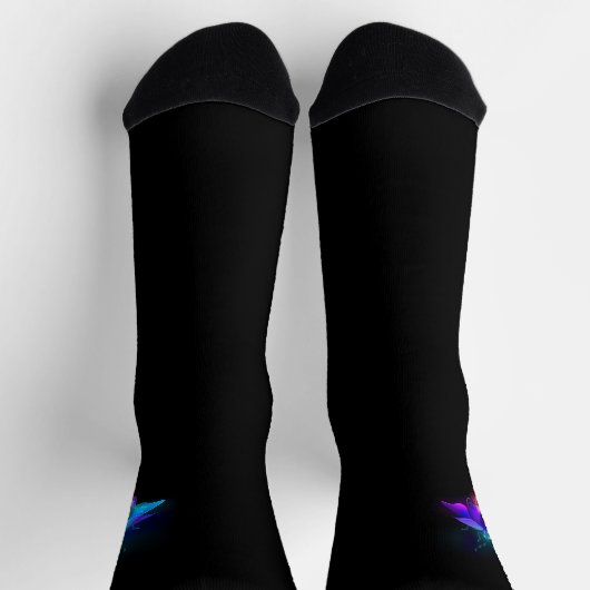 Neon Firefly auf schwarz Socken (Oben)
