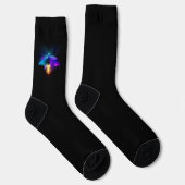 Neon Firefly auf schwarz Socken (Rechts)