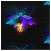 Neon Firefly auf schwarz Stoff (Nahaufnahme)