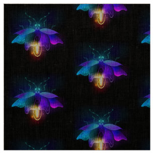 Neon Firefly auf schwarz Stoff