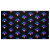 Neon Firefly auf schwarz Stoff (Fat Quarter (45,7 x 55,9 cm))
