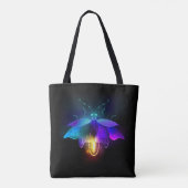 Neon Firefly auf schwarz Tasche (Rückseite)