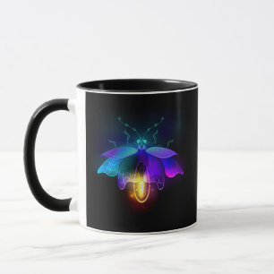 Neon Firefly auf schwarz Tasse
