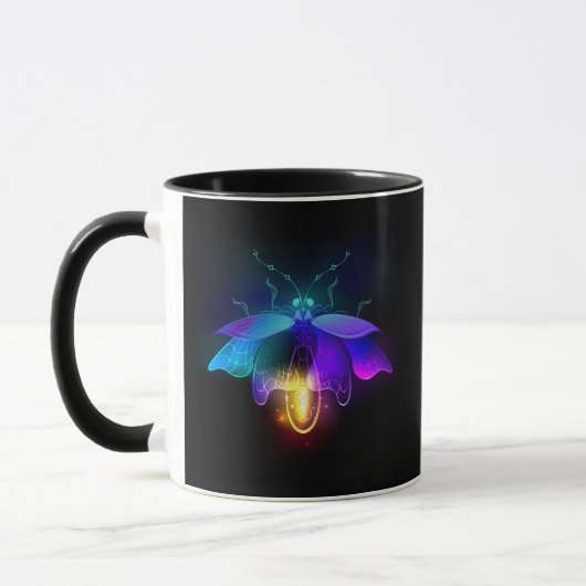 Neon Firefly auf schwarz Tasse (Links)