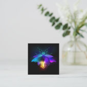Neon Firefly auf schwarz Terminkarte (Stehend Vorderseite)