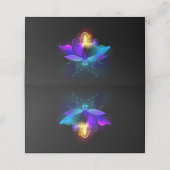 Neon Firefly auf schwarz Terminkarte (Außenseite Aufgefaltet)