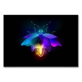 Neon Firefly auf schwarz Tischnummer (Vorderseite)