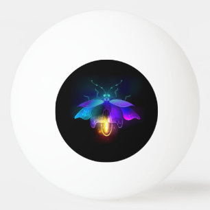 Neon Firefly auf schwarz Tischtennisball