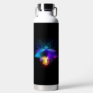 Neon Firefly auf schwarz Trinkflasche