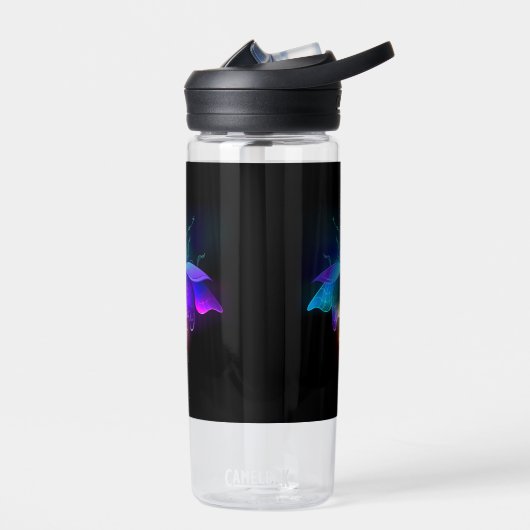 Neon Firefly auf schwarz Trinkflasche (Links)