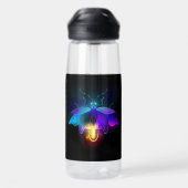 Neon Firefly auf schwarz Trinkflasche (Rückseite)