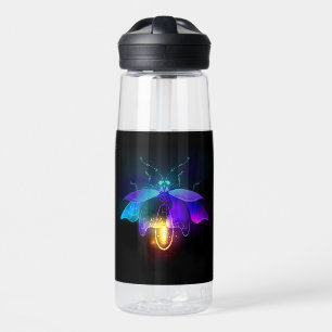 Neon Firefly auf schwarz Trinkflasche
