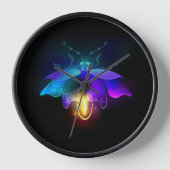 Neon Firefly auf schwarz Uhr (Vorderseite)