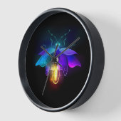 Neon Firefly auf schwarz Uhr (Winkel)