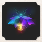 Neon Firefly auf schwarz Untersetzer (Vorderseite)