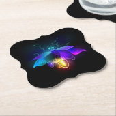 Neon Firefly auf schwarz Untersetzer (angewinkelt)