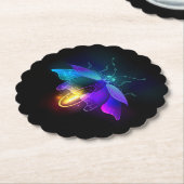 Neon Firefly auf schwarz Untersetzer (angewinkelt)
