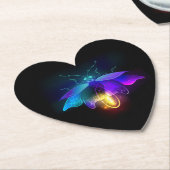 Neon Firefly auf schwarz Untersetzer (angewinkelt)